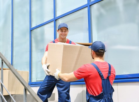 Organized packing boxes prepared for moving or storage in Kingston