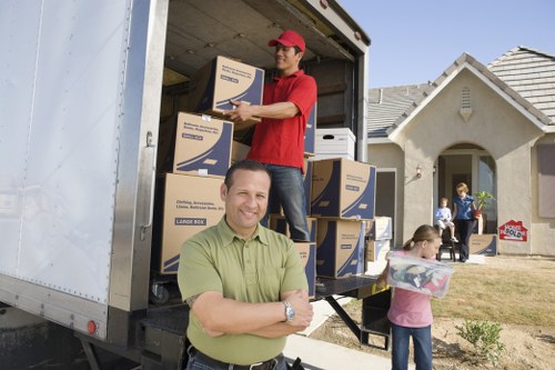 Office relocation scene in Kingston with moving supplies