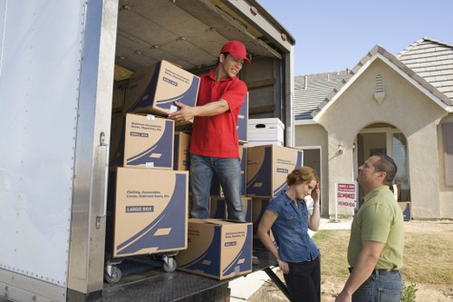 Local moving van helping with residential and office moves