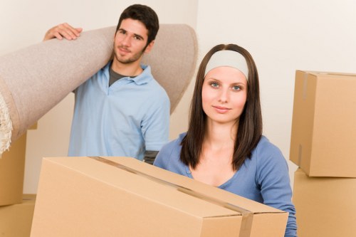 Packed student belongings ready for transport in Kingston