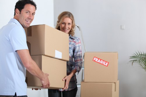 Packing boxes for flat removals in Kingston with clear labelling